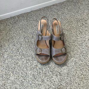 Steve Madden Taupe Platform Wedges